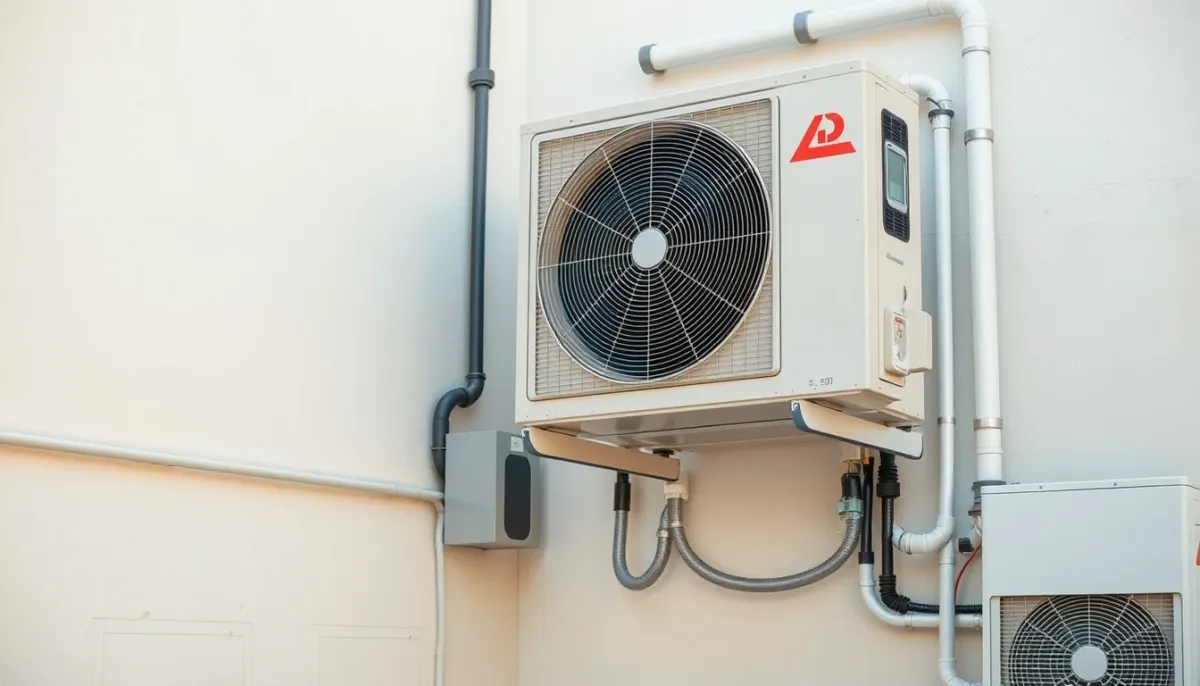 Groupe extérieur de climatisation multisplit avec liaisons frigorifiques apparentes