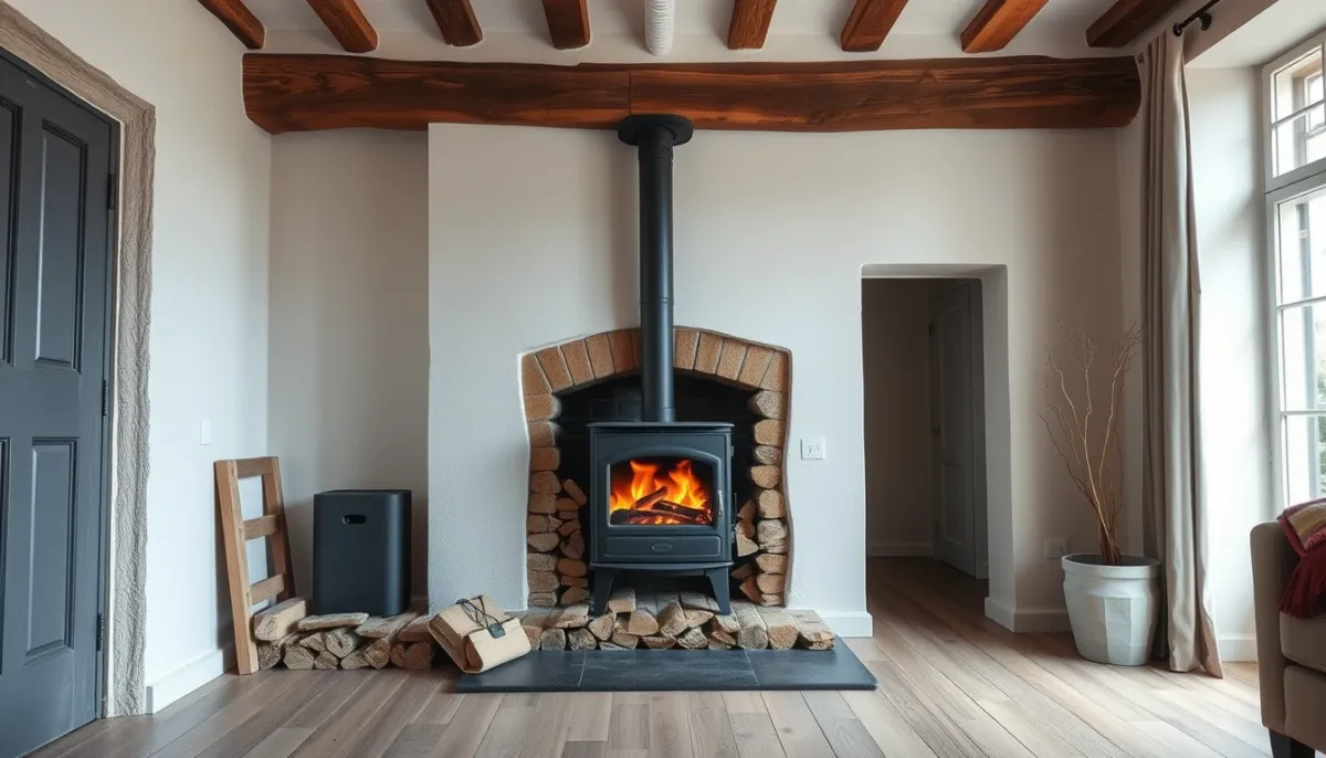 Installation d'un poêle à granulés Edilkamin dans une maison en Côte-d'Or